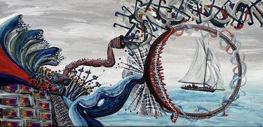 Original Surrealism Boat Paintings by Margaret Ann Withers