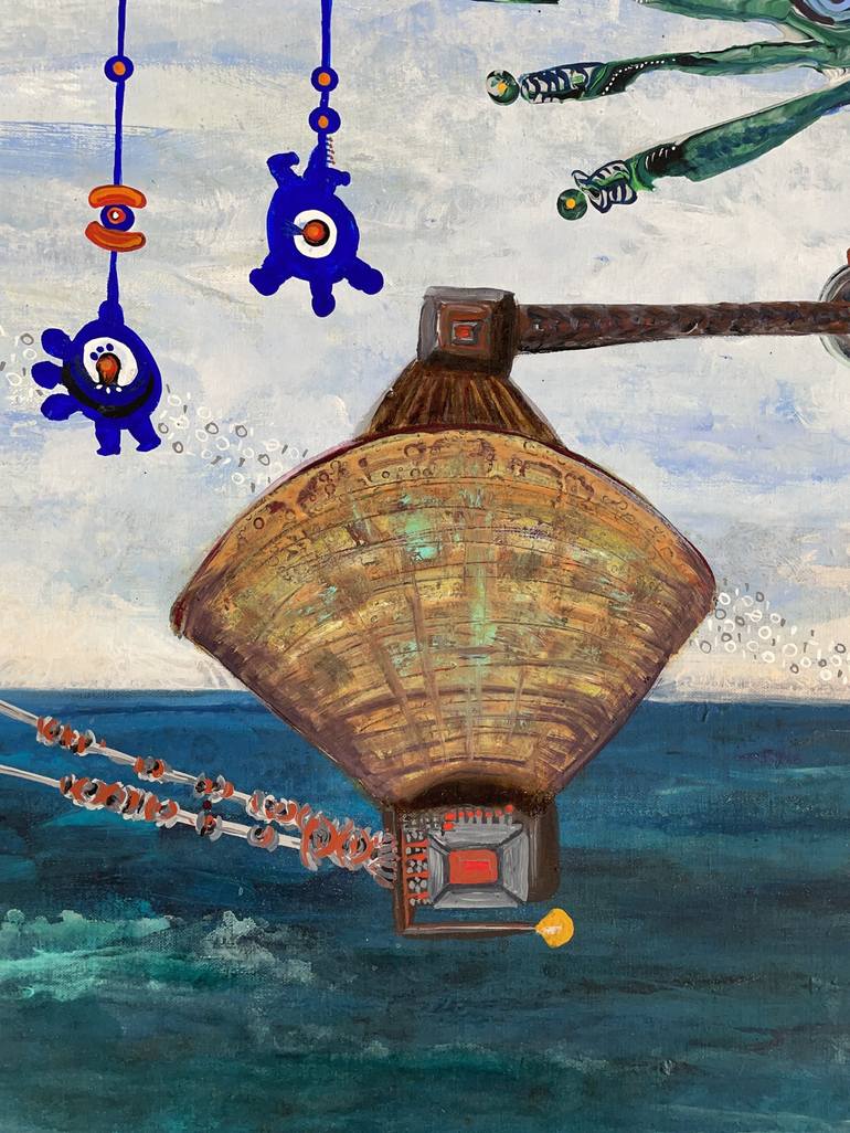 Original Modernism Fantasy Painting by Margaret Ann Withers