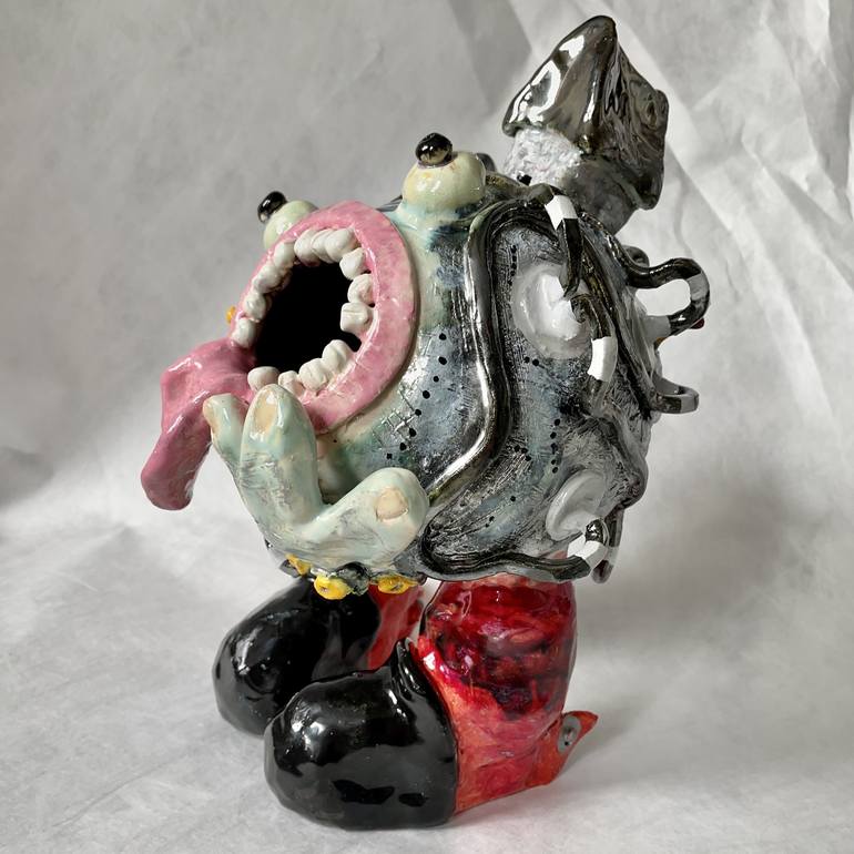 Original imaginary creature Cartoon Sculpture by Margaret Ann Withers