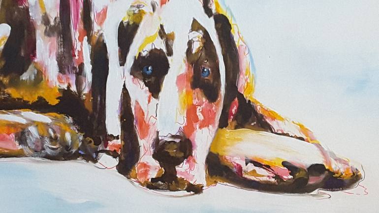 Original Abstract Dogs Painting by John Giese