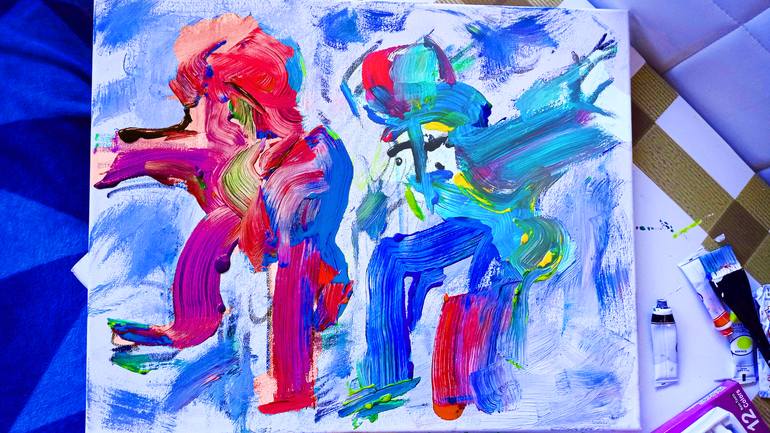 Original Abstract Expressionism Abstract Painting by Painter Marijan Loncar