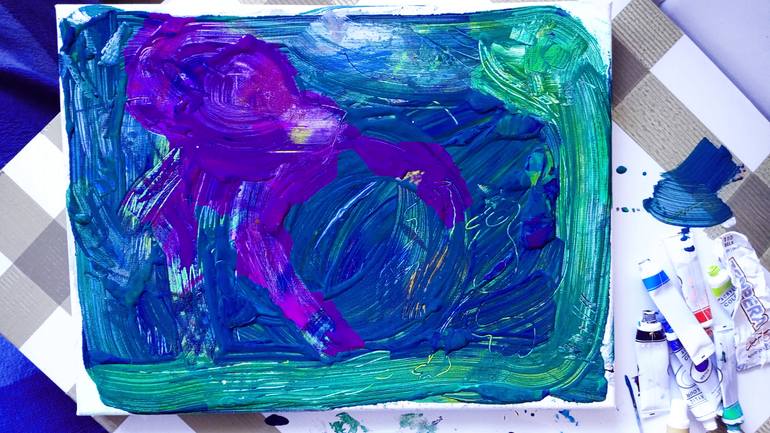 Original Conceptual Abstract Painting by Painter Marijan Loncar