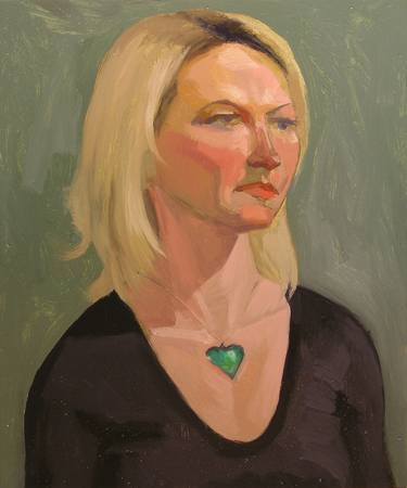 Woman with Green Heart thumb