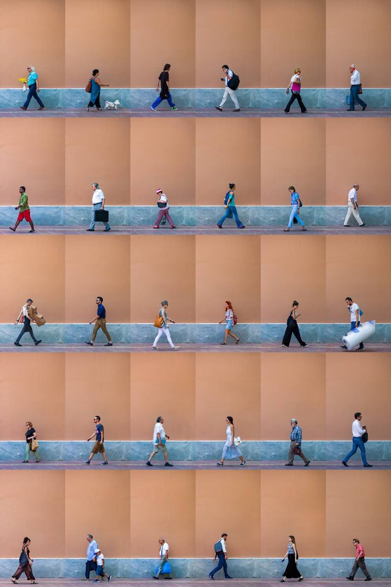 Original People Photography by Xan Padron | Conceptual Art on Aluminum Dibond | Time Lapse. Ioannou Paparrigopoulou St., Athens - Aluminum