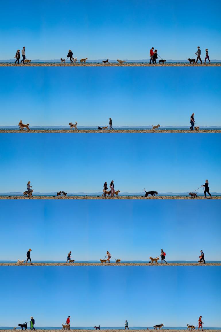 Original People Photography by Xan Padron | Conceptual Art on Paper | Time Lapse. Hendry's Beach, Santa Barbara, California (Aluminum)