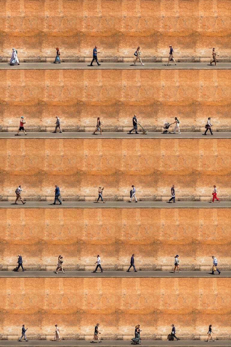 Original People Photography by Xan Padron | Conceptual Art on Aluminum | Time Lapse. Corso del Rinascimento, Rome (Dye Sub Aluminum)