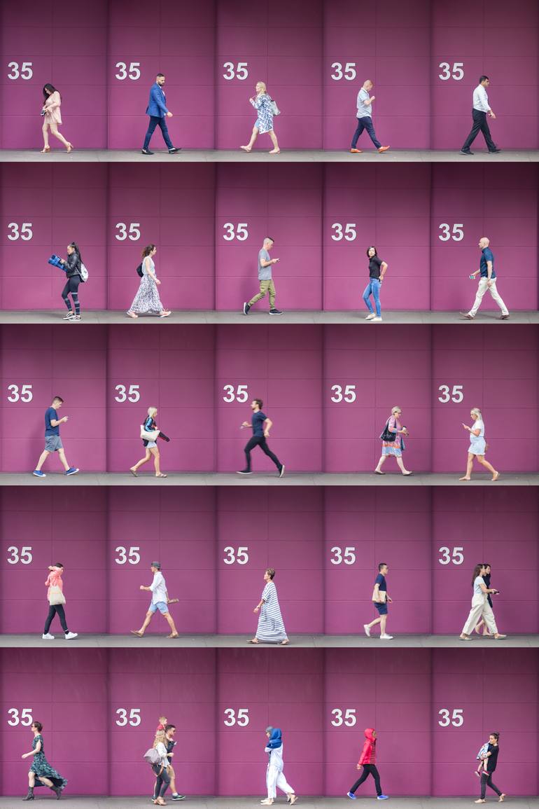 Original People Photography by Xan Padron | Conceptual Art on Aluminum | Time Lapse. Wynyard, Sydney, Australia (Dye Sub Aluminum)