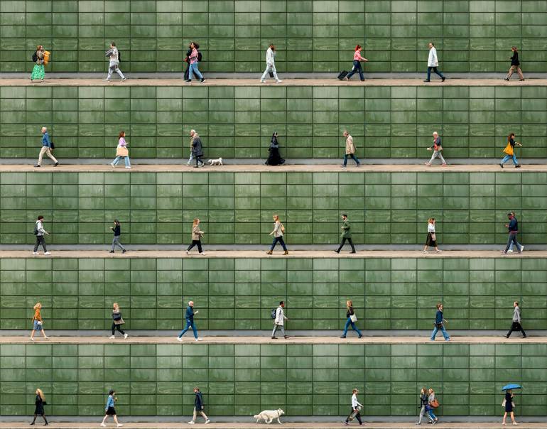 Original People Photography by Xan Padron | Conceptual Art on Aluminum | Time Lapse. Avenue de France, Paris (Dye Sub Aluminum)