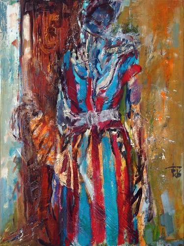 Original Abstract Expressionism Women Paintings by Thomas Rudolph