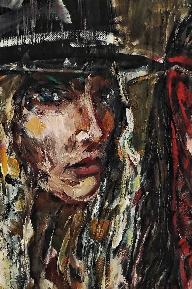 Original Expressionism Women Painting by Thomas Rudolph