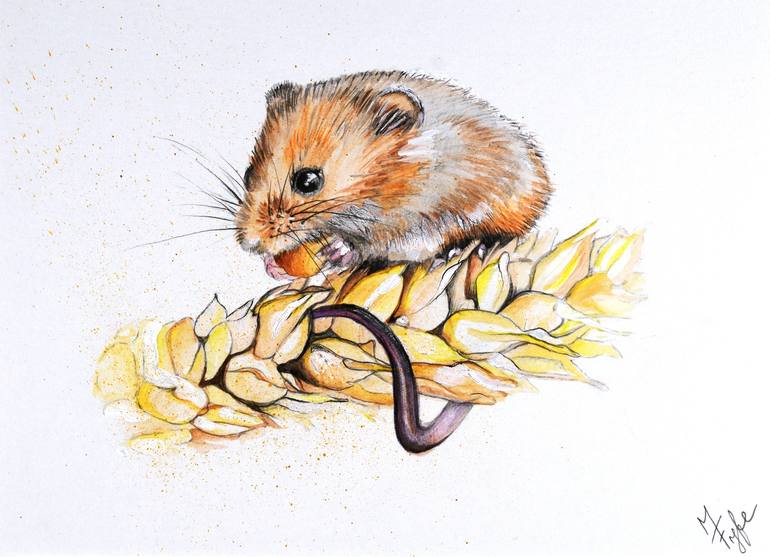 Field Mouse Painting by Marika Fyfe | Saatchi Art