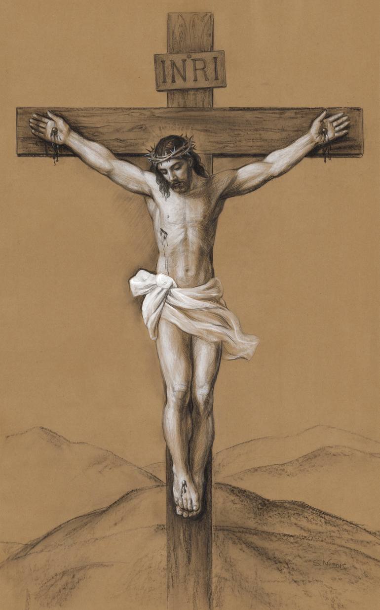 Christ Crucified Drawing by Svitozar Nenyuk Saatchi Art
