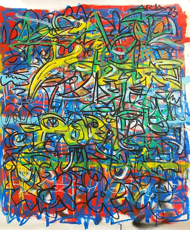 Original Abstract Graffiti Painting by Mister Artsy  Graffiti Streetart Amsterdam