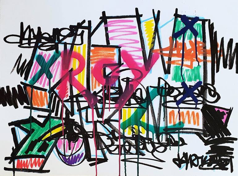 Original Abstract Graffiti Painting by Mister Artsy  Urban Art and Graffiti Design Studio