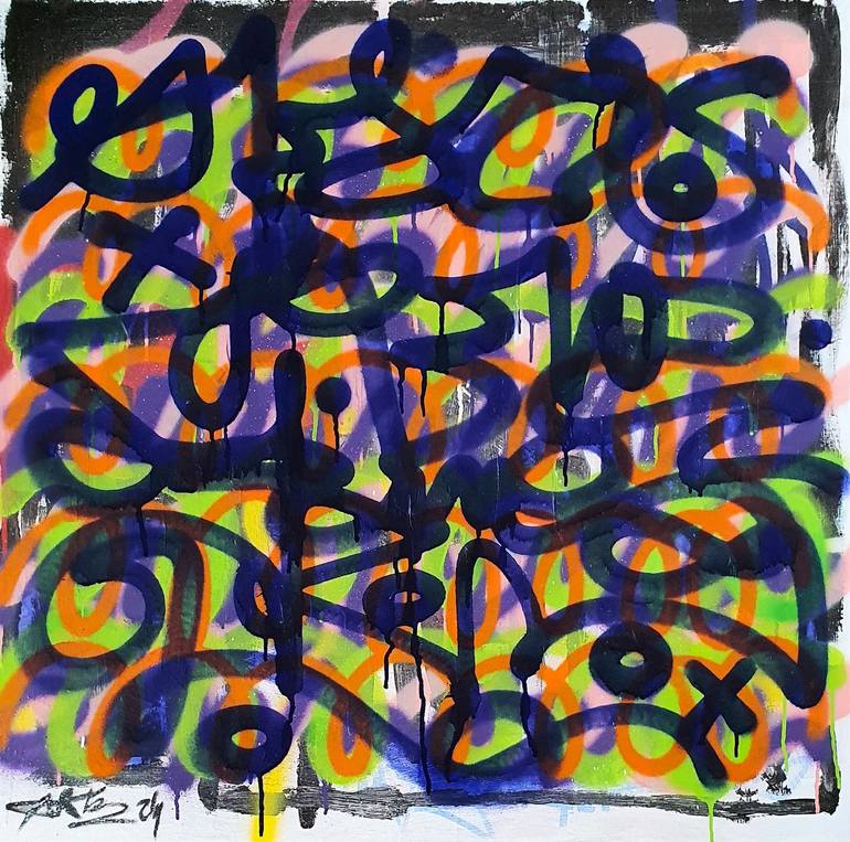 Original Abstract Graffiti Painting by Mister Artsy  Streetart and Contemporary Art Amsterdam