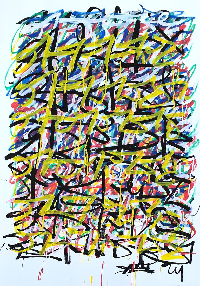 Original Abstract Graffiti Painting by Mr Artsy Graffiti Streetart Tags Urban Street Art Tagging
