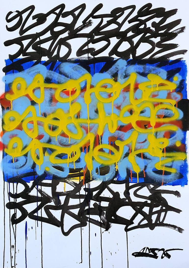 Original Street Art Graffiti Painting by Mister Artsy Streetart Tags Urban Pop Graffiti Tags