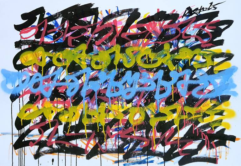 Original Street Art Graffiti Painting by Mister Artsy Streetart Tags Urban Pop Graffiti Tags