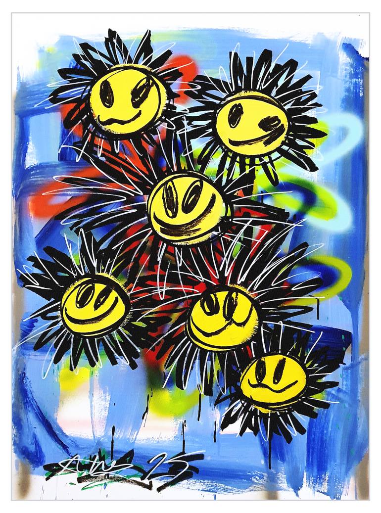 Original Street Art Graffiti Painting by Mister Artsy Graffiti Flower Streeart Pop Tags Amsterdam