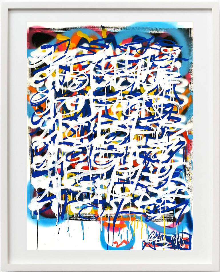 Blue Ocean Blue Original Painting by mister artsy home tags streeart graffiti