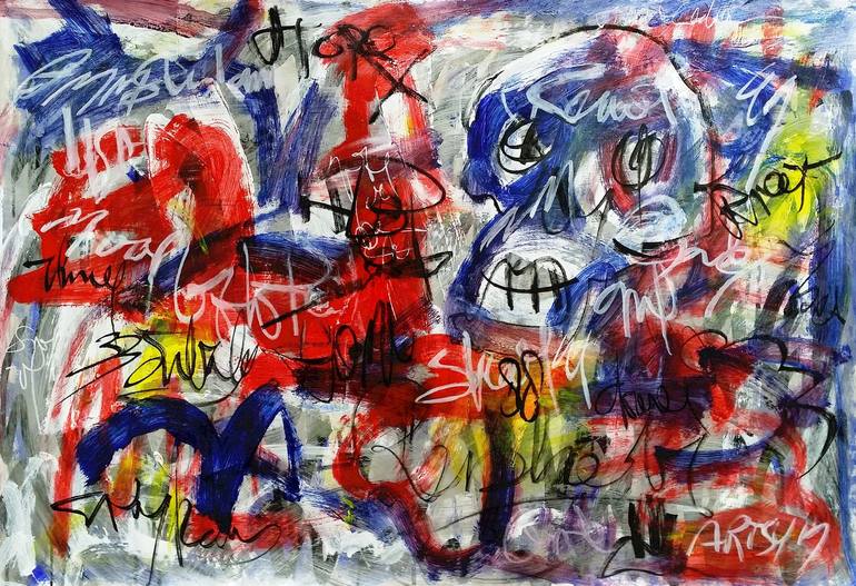 Original Abstract Expressionism Graffiti Painting by Mister Artsy  Graffiti Streetart Amsterdam