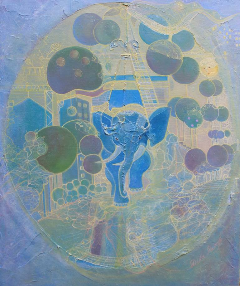 triumph of the yellow moon Painting by Dina Rozen Saatchi Art