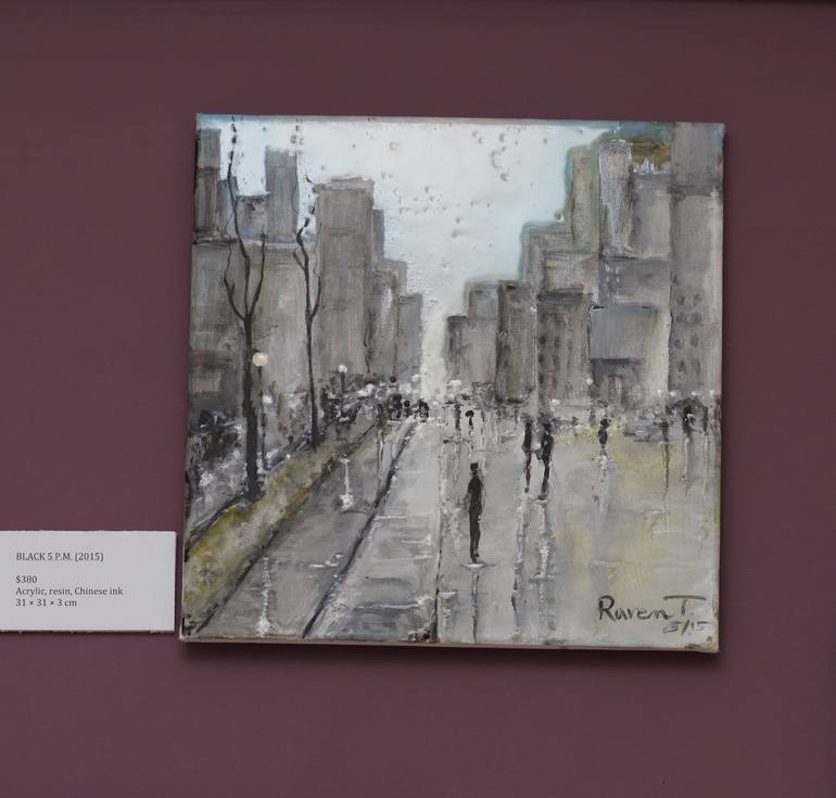 Original Abstract Expressionism Cities Painting by Danny Raven TAN