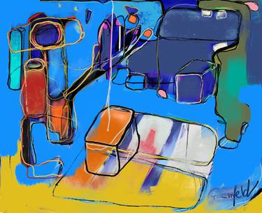 Print of Abstract Expressionism Automobile Paintings by Greem Feld