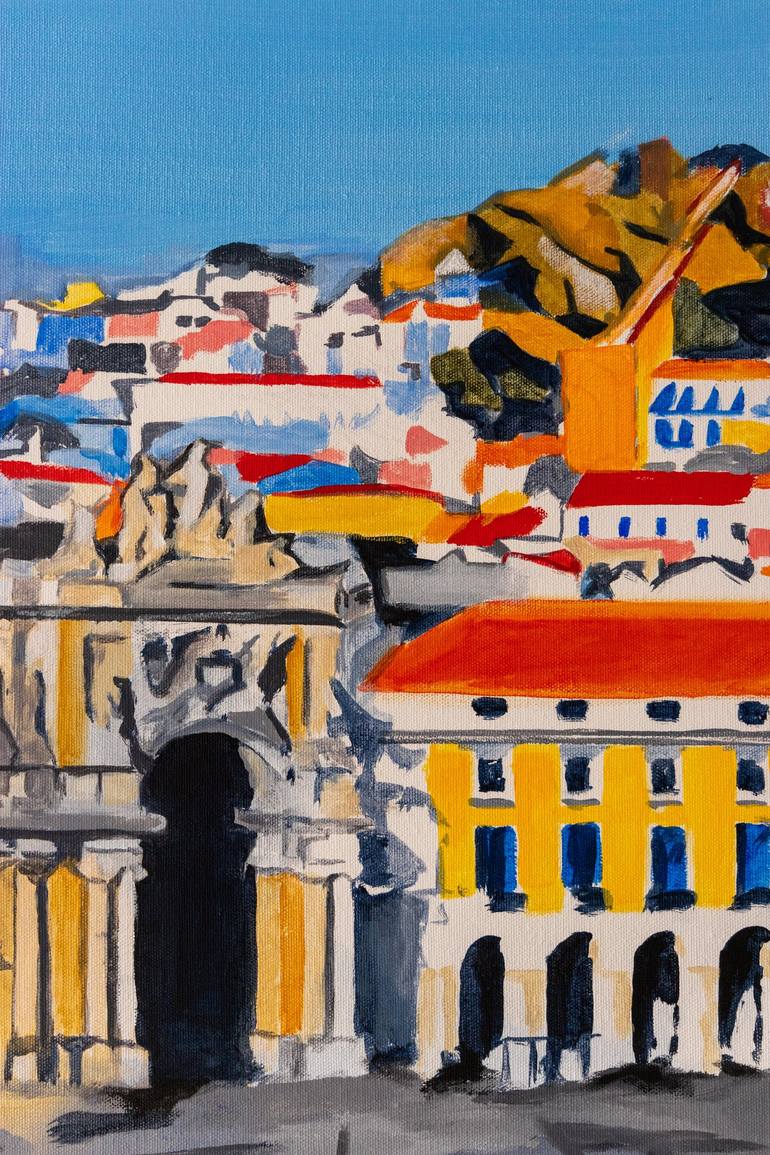 Original Abstract Expressionism Cities Painting by Carmo Almeida
