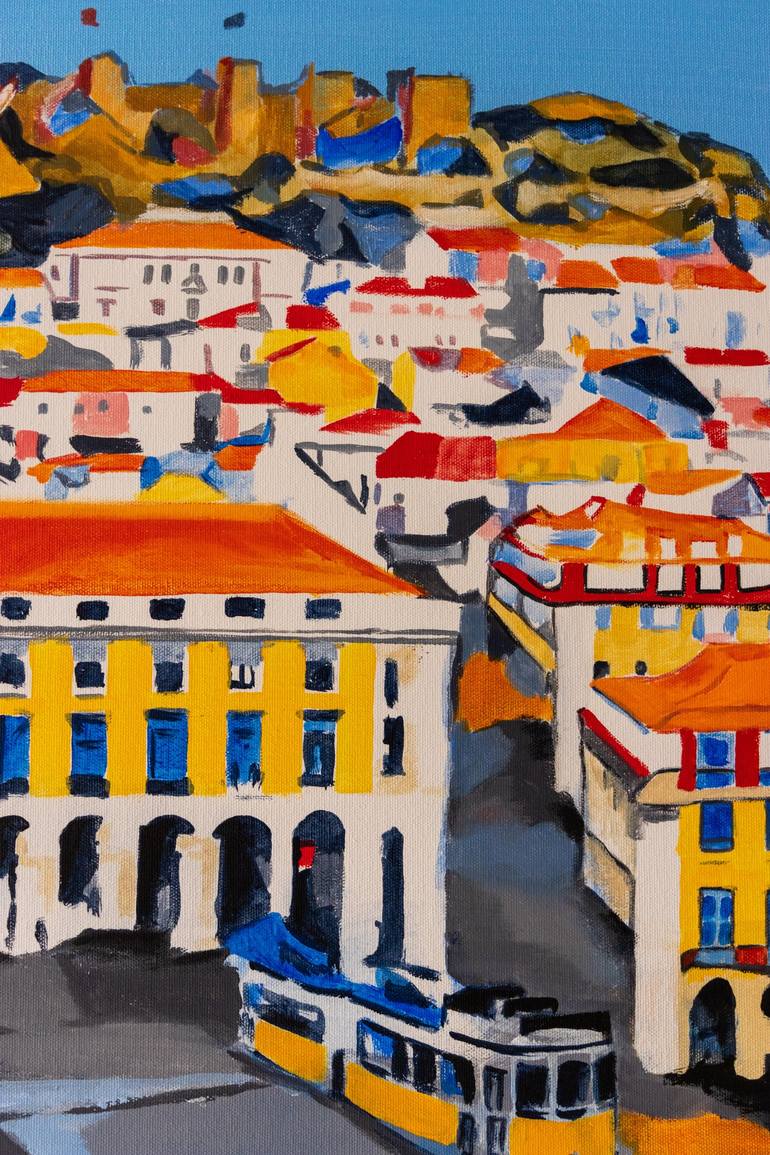 Original Abstract Expressionism Cities Painting by Carmo Almeida