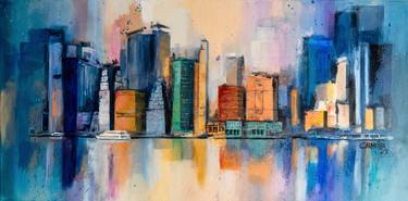 Original Abstract Cities Paintings by Carmo Almeida