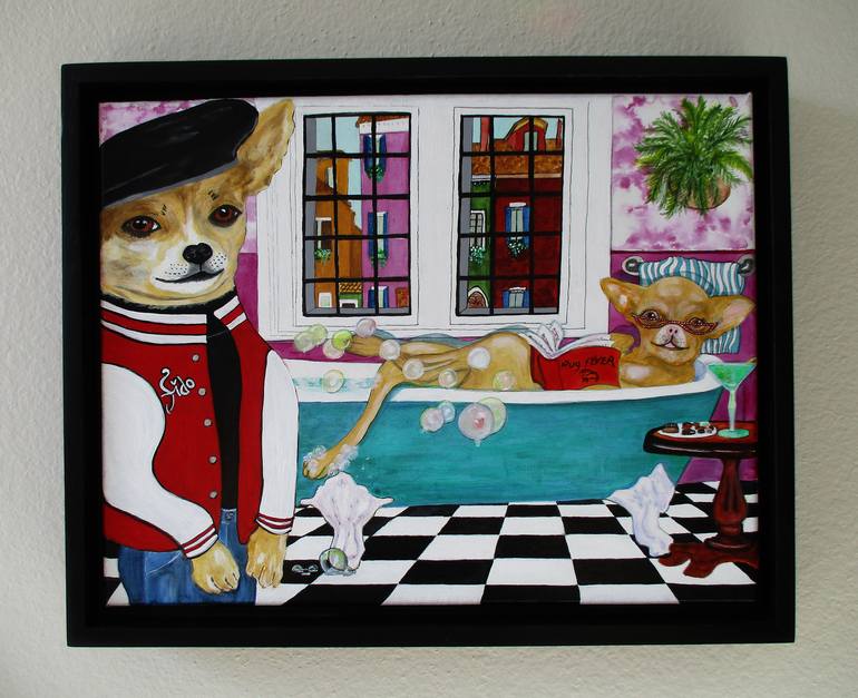 Original Dogs Painting by Audrey Breed