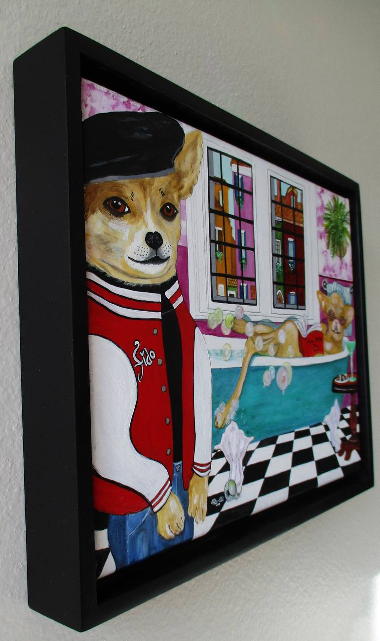 Original Dogs Painting by Audrey Breed