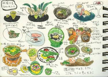 Original Food & Drink Drawings by Sono Scott