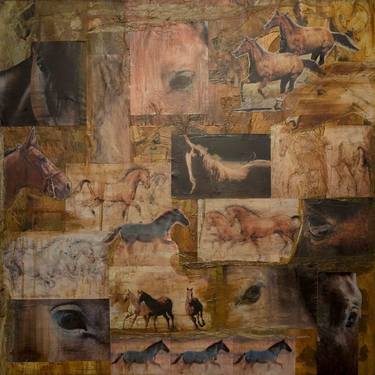 Print of Conceptual Horse Collage by Barbara Lee