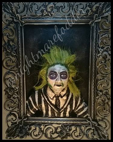 Beetlejuice - 5x7 framed mini sculpture - Tim Burton thumb