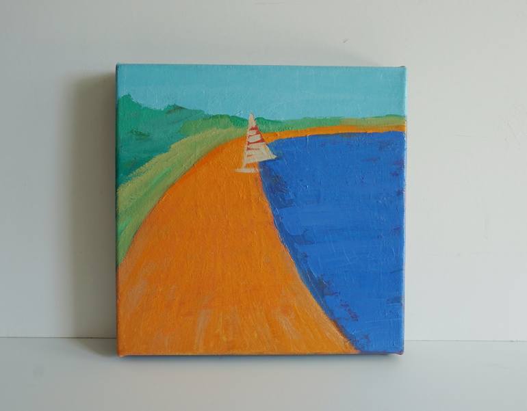 Original Minimalism Beach Painting by Patty Rodgers
