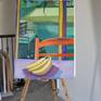 On an easel.