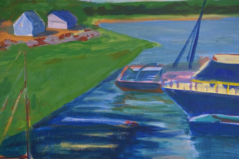 Original Color Field Painting Boat Painting by Patty Rodgers