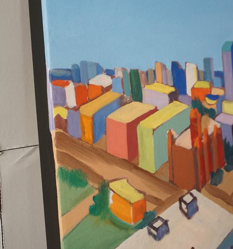 Original Color Field Painting Cities Painting by Patty Rodgers