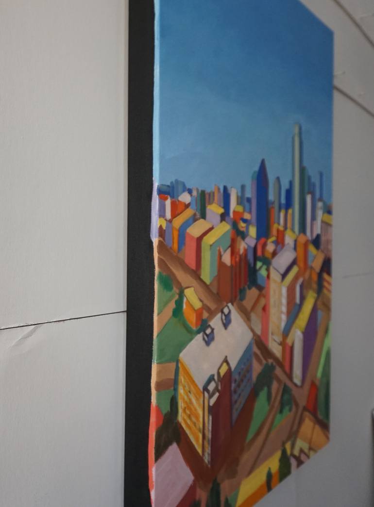 Original Color Field Painting Cities Painting by Patty Rodgers