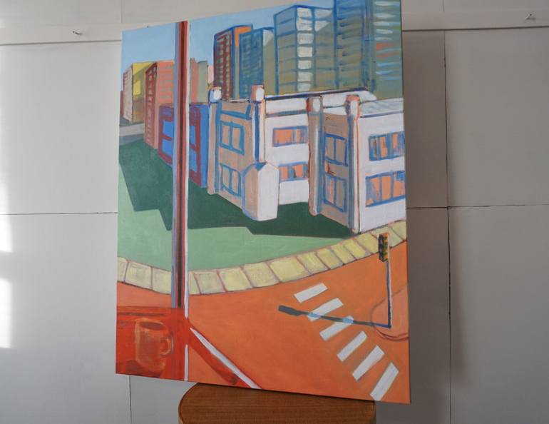 Original Color Field Painting Cities Painting by Patty Rodgers