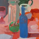 Blue Bottle with Black Teapot by Patty Rodgers