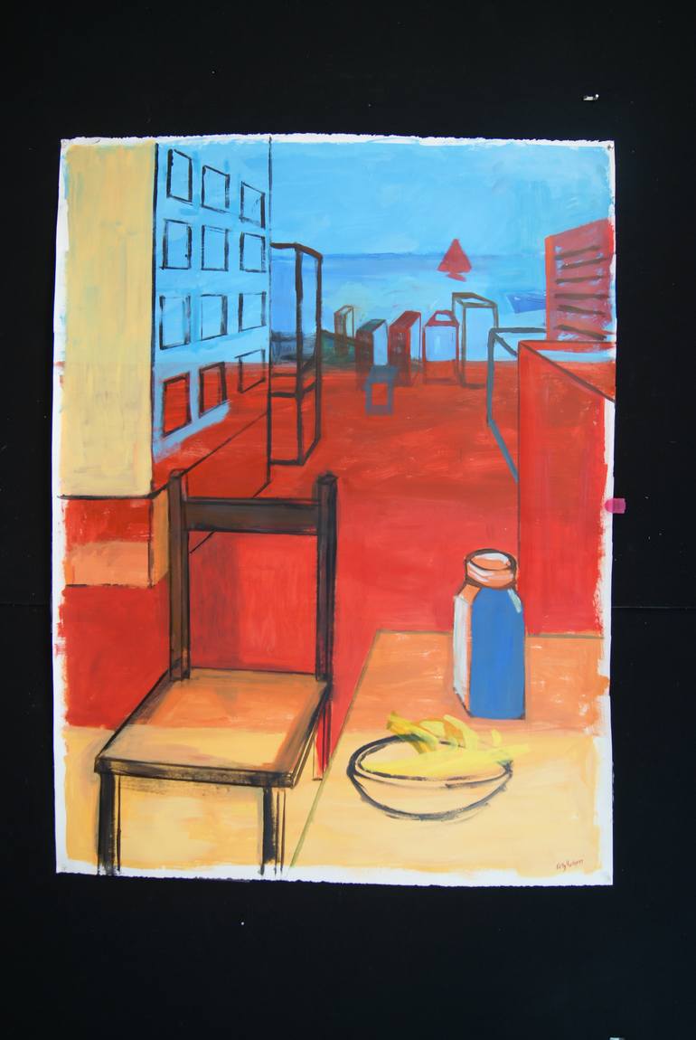 Original Expressionism Cities Painting by Patty Rodgers