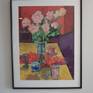 Shown with a white mat and black frame