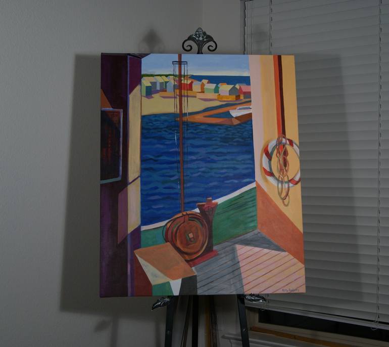 Original Expressionism Boat Painting by Patty Rodgers