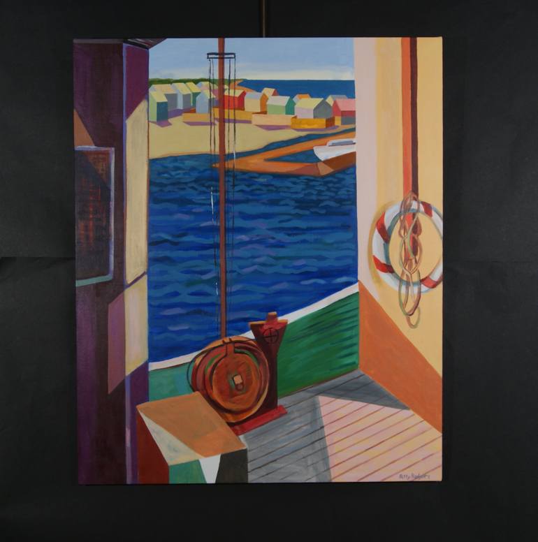 Original Expressionism Boat Painting by Patty Rodgers