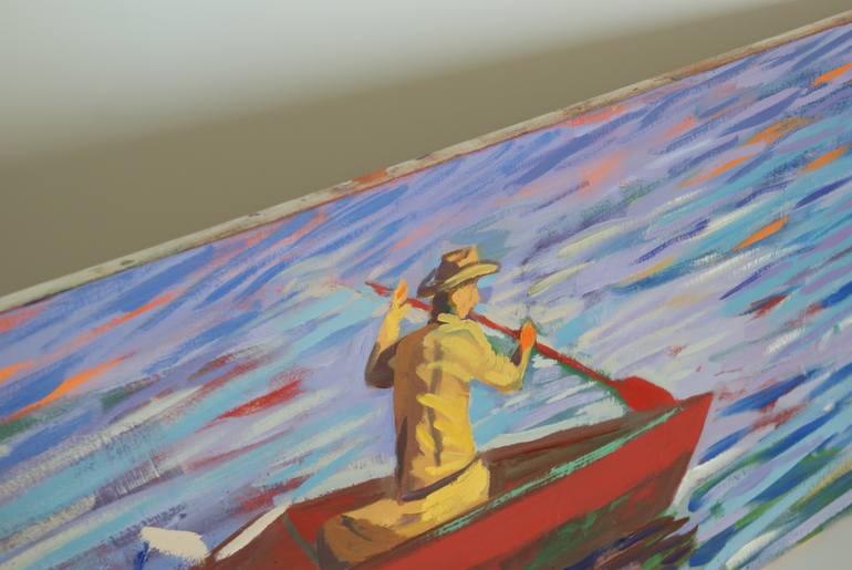 Original Expressionism Boat Painting by Patty Rodgers