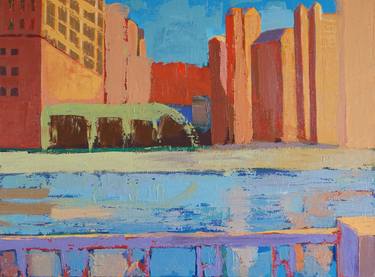 Original Abstract Cities Paintings by Patty Rodgers
