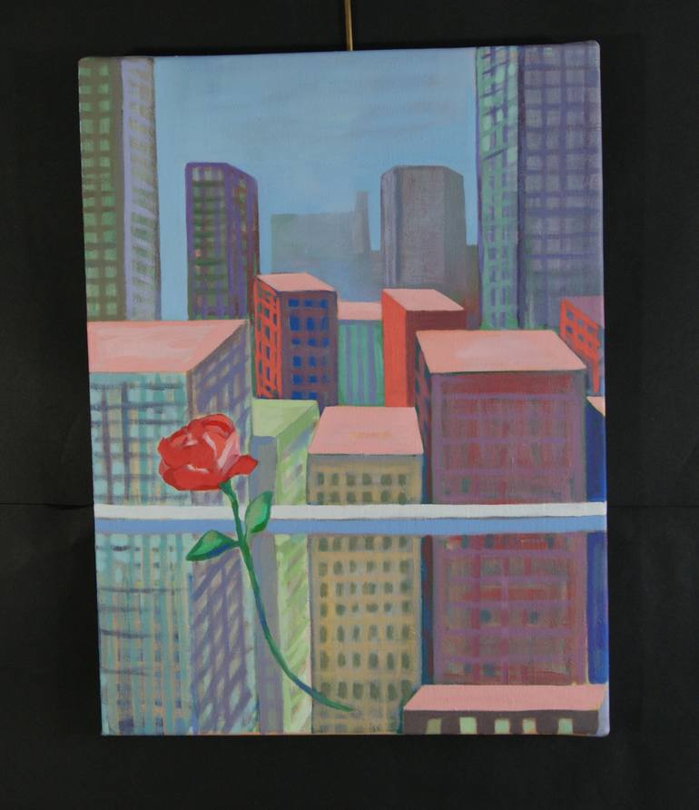 Original Expressionism Cities Painting by Patty Rodgers